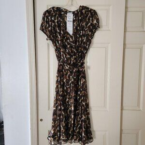 JBS LTD Black and Brown Short Sleeve Dress, NWT